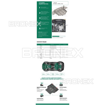 Захист двигуна Захист двигуна, КПП, радіатора Kia Optima 2015-2020 Bronex Standard - фото 1