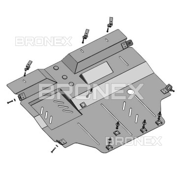 Защита двигателя Защита двигателя, КПП Chrysler Grand Voyager 2.8D 2008-2010- Bronex Premium  - фото 1