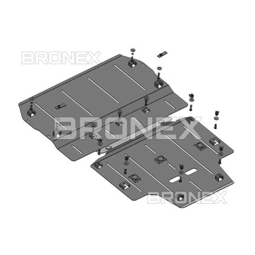 Защита двигателя Защита двигателя, КПП, радиатора Audi A6 C7 Bronex Premium  - фото 2