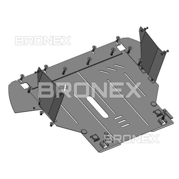 Захист двигуна Захист двигуна, КПП, радіатора Fiat Grande Punto 2010 Bronex Standard - фото 1