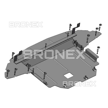 Защита двигателя Защита двигателя, КПП, радиатора Hyundai I-20 2 Bronex Standard  - фото 1