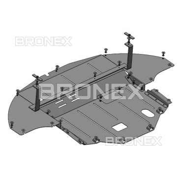 Захист двигуна Захист двигуна, КПП, радіатора Hyundai Sonata LF Bronex Premium - фото 1