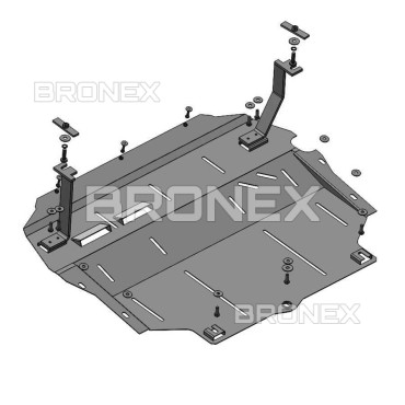 Защита двигателя Защита двигателя, КПП, радиатора Volkswagen Passat B7 WeBasto Bronex Standard  - фото 1