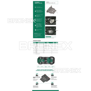 Захист двигуна Захист двигуна, КПП, радіатора Hyundai Santa Fe 3 Bronex Premium - фото 2