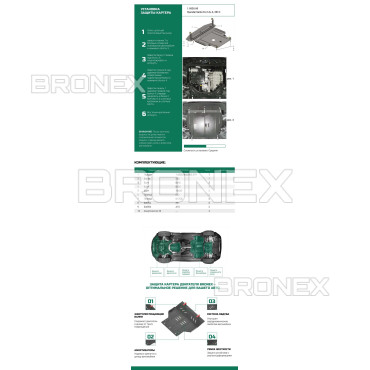 Захист двигуна Захист двигуна, КПП, радіатора Hyundai Santa Fe 3 Bronex Premium - фото 2