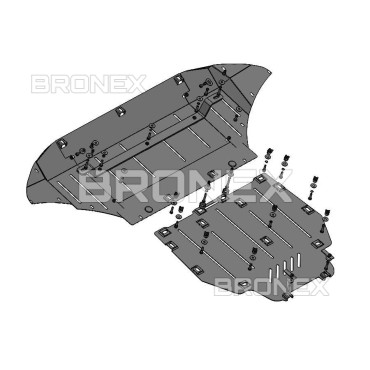 Защита двигателя Защита двигателя и КПП Audi Q8 2023- Bronex Premium  - фото 1
